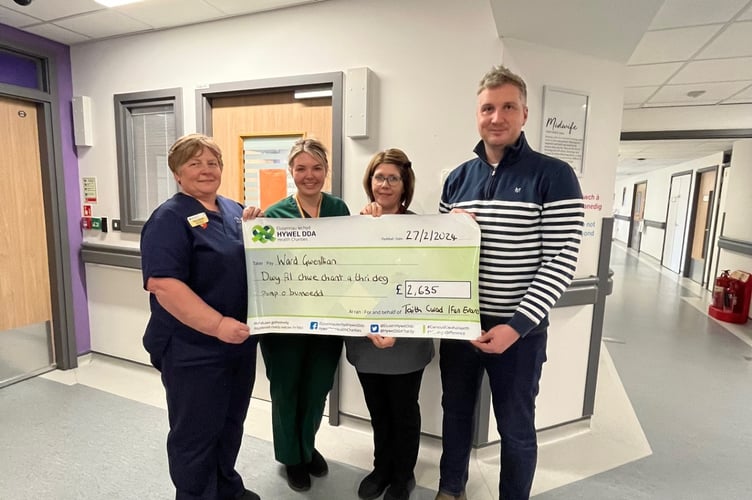 Pictured are Carys Davies, Midwife; Ffion Parry, Healthcare Support Worker; Emma Booth, Clinical and Operational Lead Midwife and Ifan Evans
