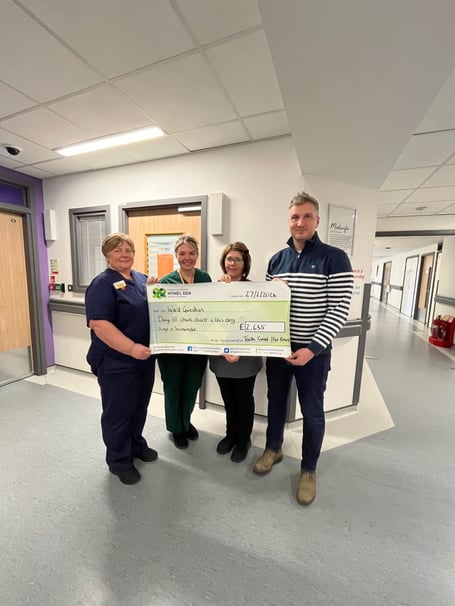 Pictured are Carys Davies, Midwife; Ffion Parry, Healthcare Support Worker; Emma Booth, Clinical and Operational Lead Midwife and Ifan Evans