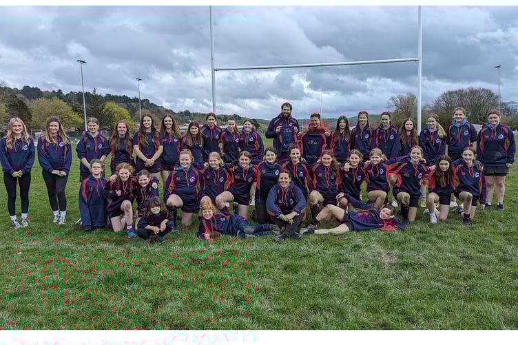 Bae Ceredigion Dolphins in their new hoodies sponsored by Rhidian Harries a'i Ferch