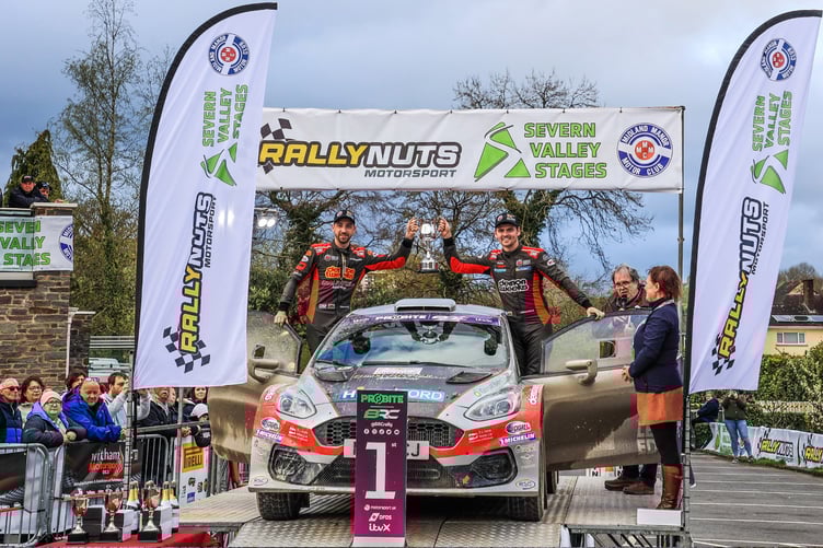 Osian Pryce and Rhodri Evans on the podium