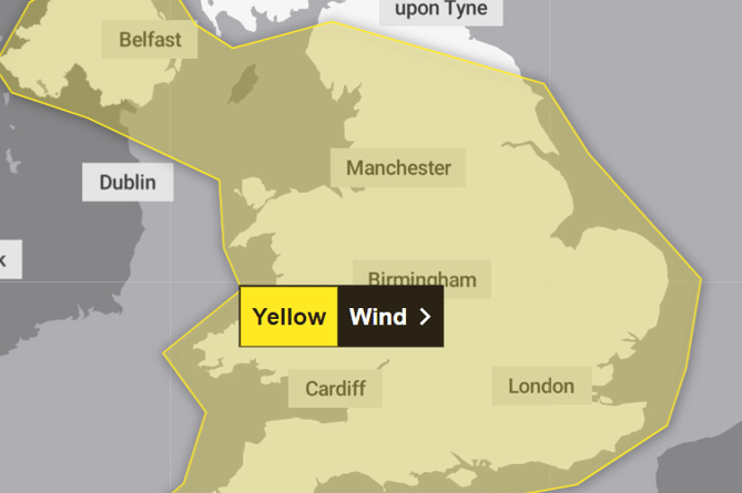 The Met Office has issued a weather warning for today