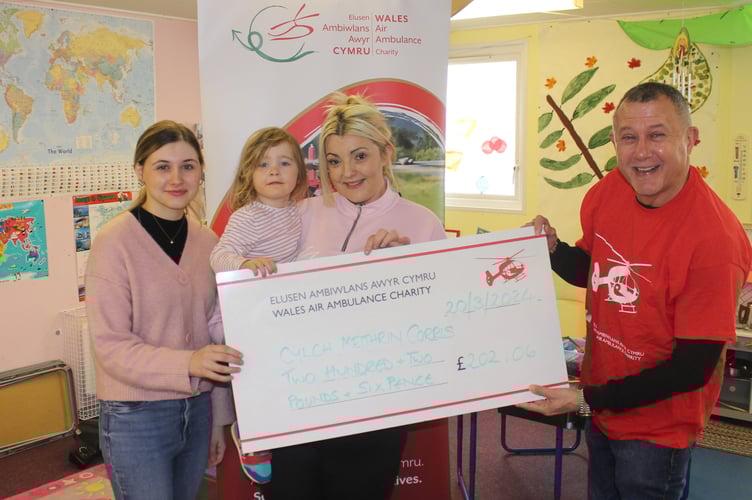 WAA volunteer Julian Evans, of Llwyngwril, was delighted to collect a cheque on WAA's behalf. Photo: Carrie Dunn