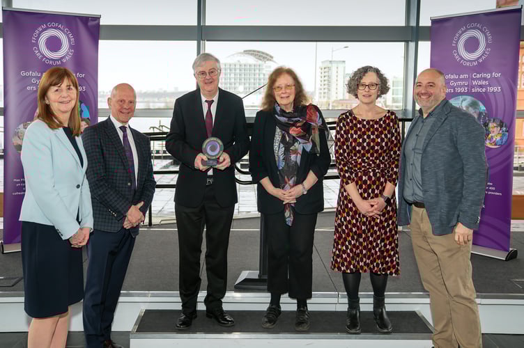 Care Forum Wales event at The Senedd where First Minister Mark Drakeford was presented with an award.