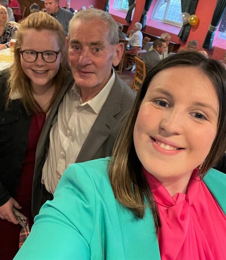 Lowri and Lisa with their grandfather