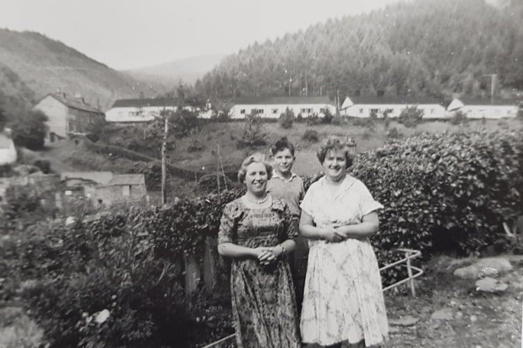 The camp in the background, with some Ceinws residents- 1960s.