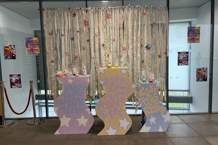 Artwork by Coleg Menai students at Pontio in Bangor