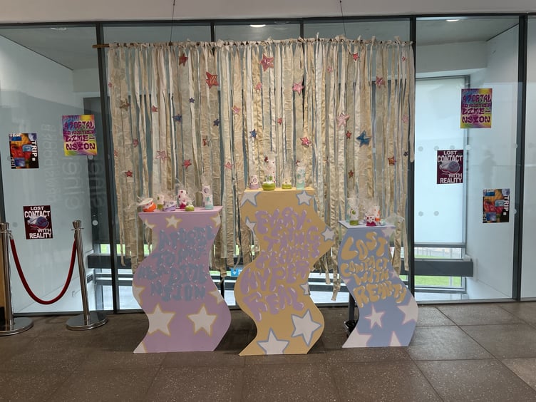 Artwork by Coleg Menai students at Pontio in Bangor