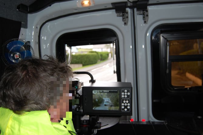 The GoSafe team and Operation Ugain partners use lasers to measure speed and distance from the back of their high-visibility vans