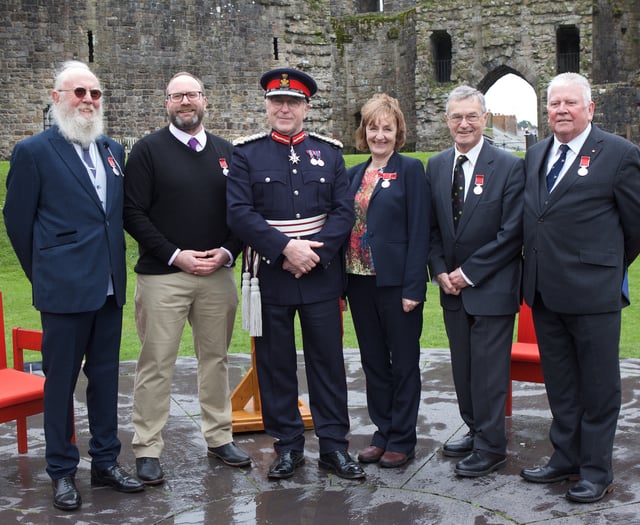 Lord-Lieutenant of Gwynedd presents residents with BEM's