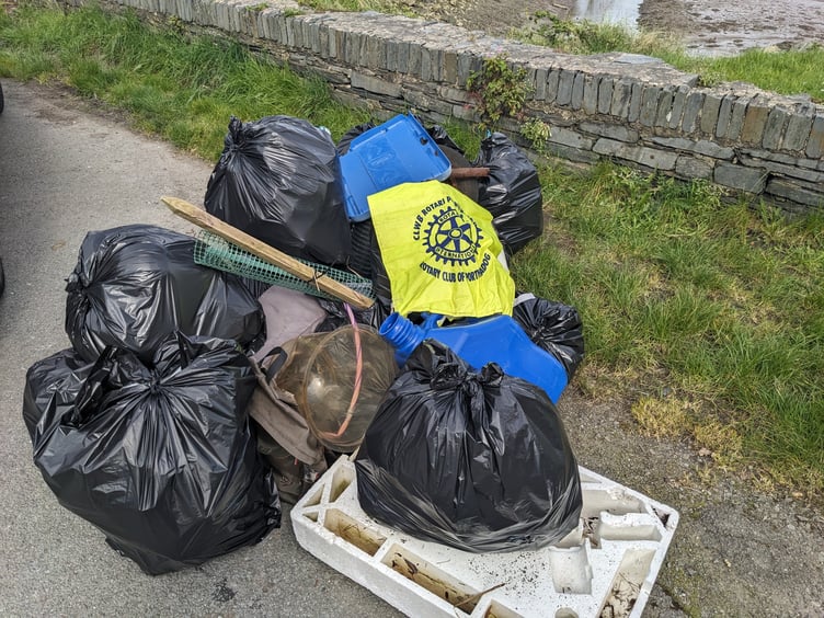 Pwllheli Rotary Club collected all of this on the litter pick