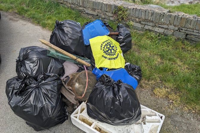 Pwllheli Rotary Club collected all of this on the litter pick