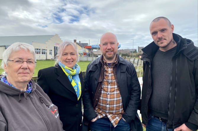 Dilys Williams, MP Liz Saville Roberts, MS Mabon ap Gwynfor and Andy O'Regan have campaigned to keep the bases open