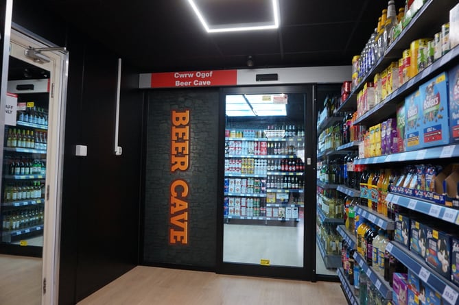 The beer cave is a walk-in fridge selling chilled local and world beers and wines 