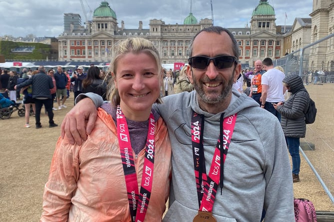 12 Lina and Edd Land - all smiles after completing London Marathon