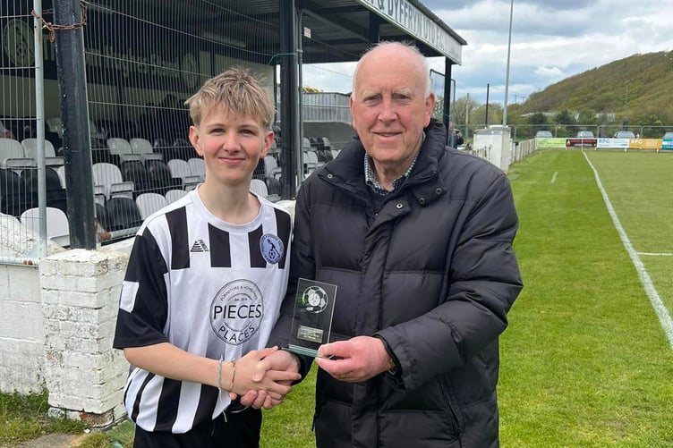 Aaron Young was presented with the league player of the month for January / February