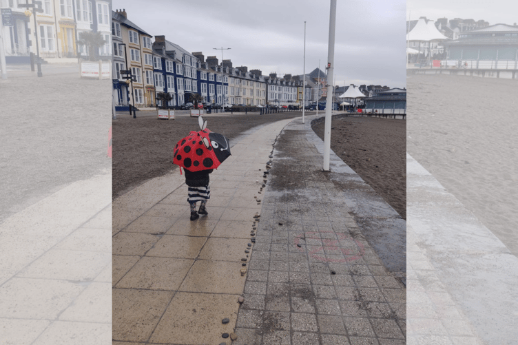 The pebbles extended from the cliffs north of the promenade to the castle