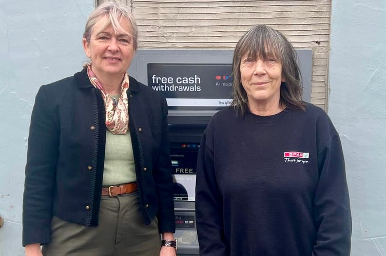 Liz Saville Roberts MP with Aberdaron SPAR Manager Iola Williams