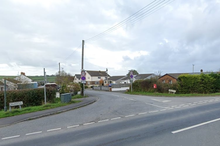 The entrance to Cae Morgan Road, near Cardigan