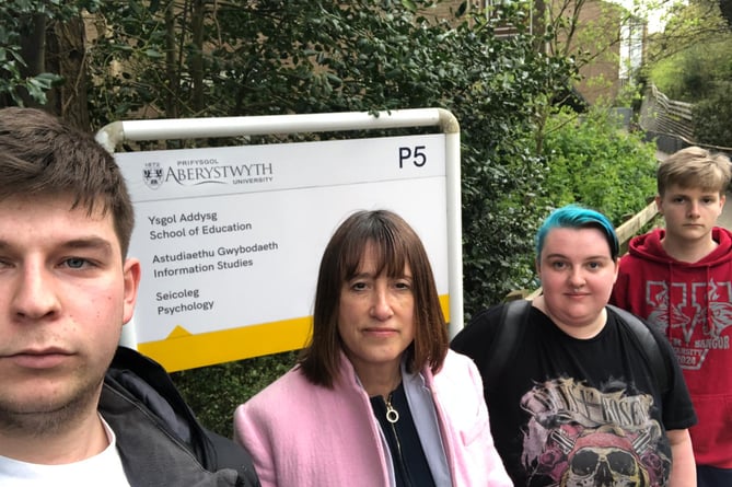 Jane Dodds MS with students at Aberystwyth University's School of Education