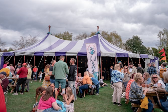 The beer tent at Machynlleth Comedy Festival