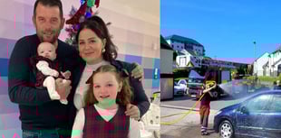Charity car wash to help family say thank you to Tŷ Hafan
