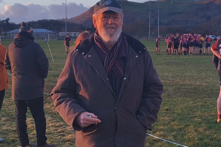 A few months ago Winston was pictured watching his grandson Iestyn playing rugby. Image: Family photograph