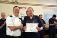 Final drill for firefighter Brian after 45 years service 