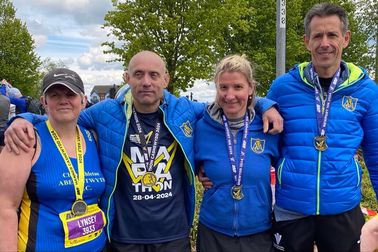 Lynsey Gamble, Neil Gamble, Lina Land and Paul WIlliams in Newport