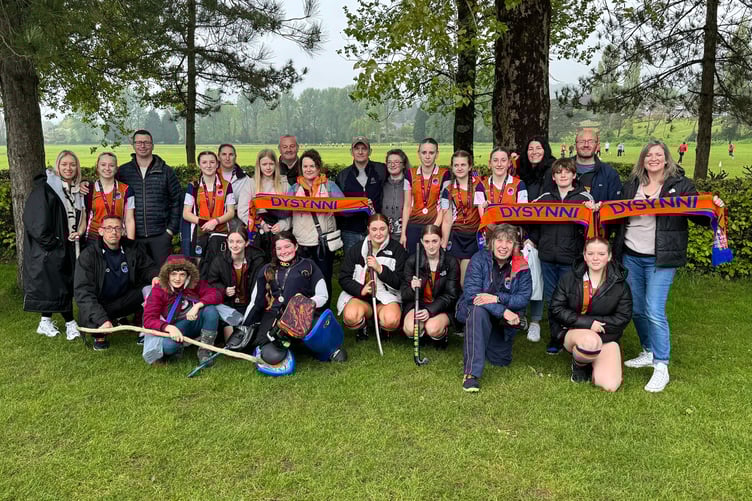 The Dysynni girls with team officials and supporters