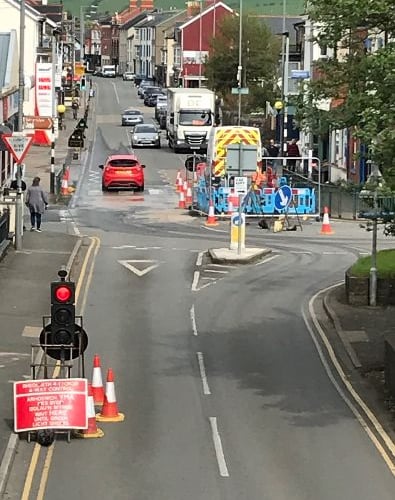 Mike Stevens took this photograph of the leak being repaired
