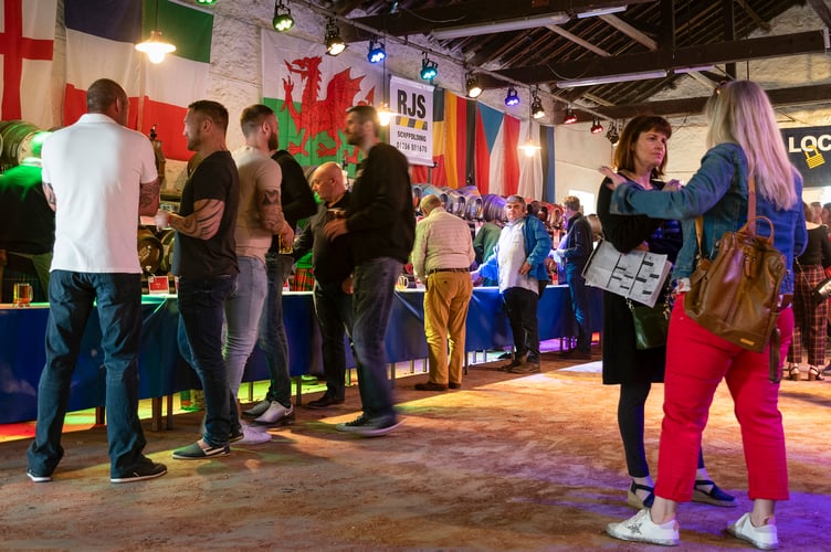 Visitors attend the Rail Ale festival from near and far