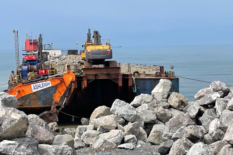 Barge Aberaeron Norwegian rocks