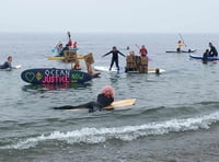 Strong turnout for sewage protest on Aberystwyth’s north beach