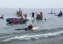 Strong turnout for sewage protest on Aberystwyth’s north beach