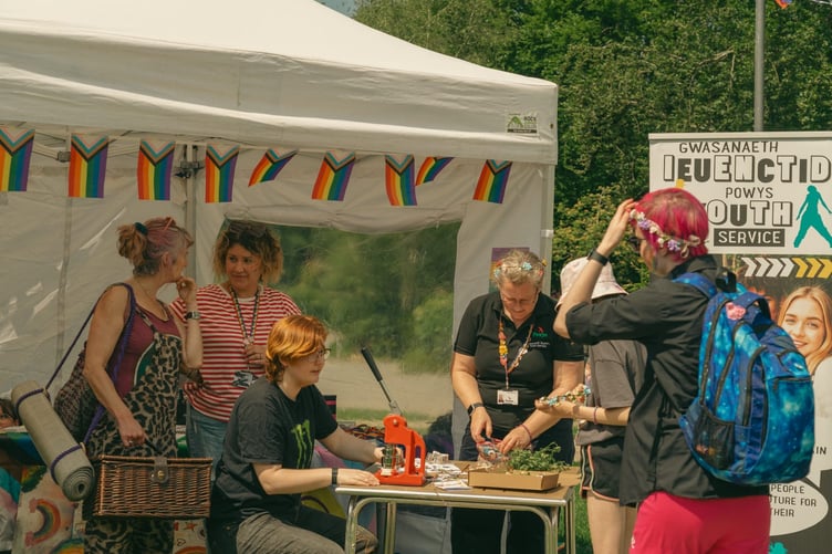Craft stalls, LGBTQ+ organisations, face-painting and glitter make-up were on the agenda at Y Plas on 18 May
