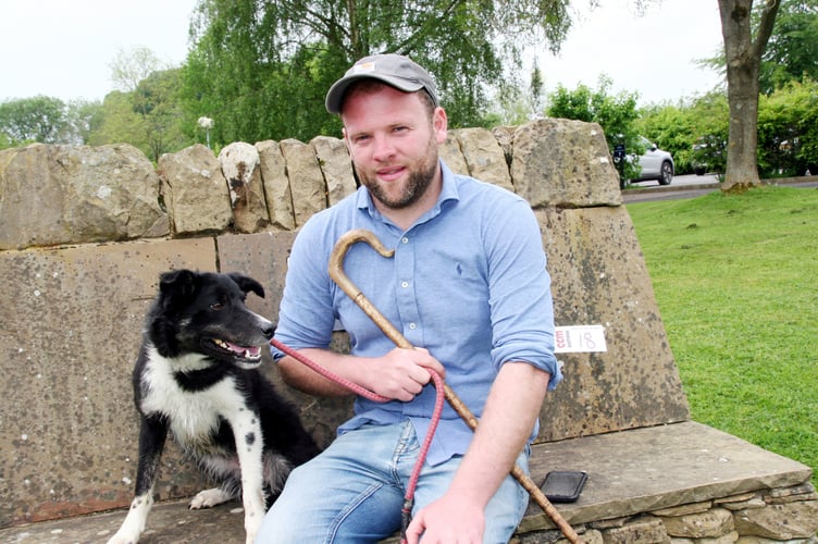 Dewi Jenkins with his 7,900gns top price Skipton dog Aran Mia