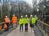 Replacement bridges installed near Porth Penrhyn on Lôn Las Ogwen