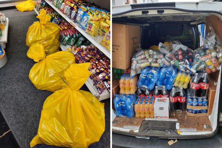 Illegal items were seized from two Gwynedd shops. Photo: NWP Gwynedd North