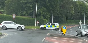 Aberystwyth road closed following collision