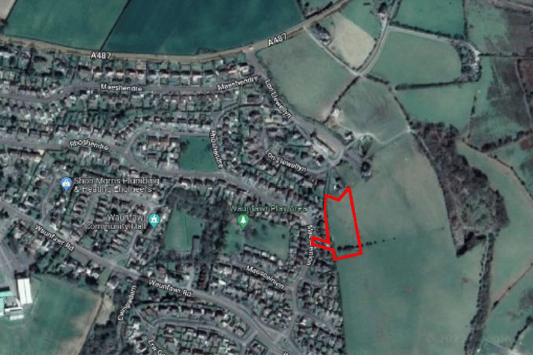 The Waunfawr housing development site on 35 Maesceinion