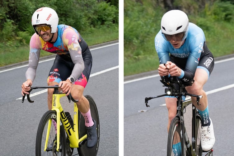 Gruffud Lewis (left) and Caron Pugh finished first and second respectively