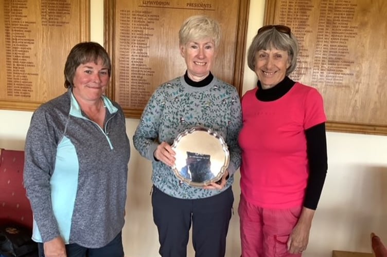 Catrin Pugh Jones winner of the Griffiths Salver competition with Karen Evans (second) and Helen Lewis (third)