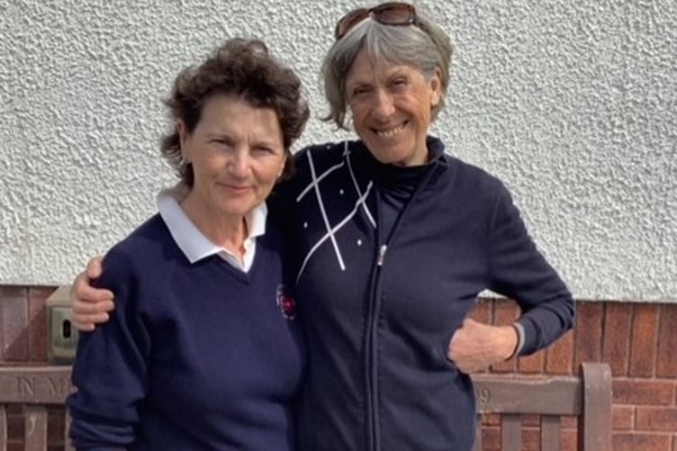 Jane Raw-Rees and Karen Evans who beat Newport Links GC in round three of the Daily Mail Competition