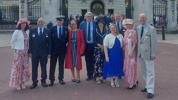 Tim and Yvette Ellis-Clark, Amanda and Lee Trubshaw, Trudie and Mike Wilcox, Sian and Will Stockford and Angie and Louis Delahaye. Photo: Borth RNLI
