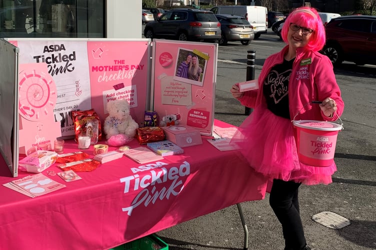 Jo Scott, 58, community champion at Asda Pwllheli, knows too well the devastating impact breast cancer can have