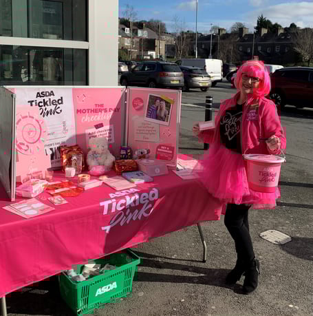 Jo Scott, 58, community champion at Asda Pwllheli, knows too well the devastating impact breast cancer can have