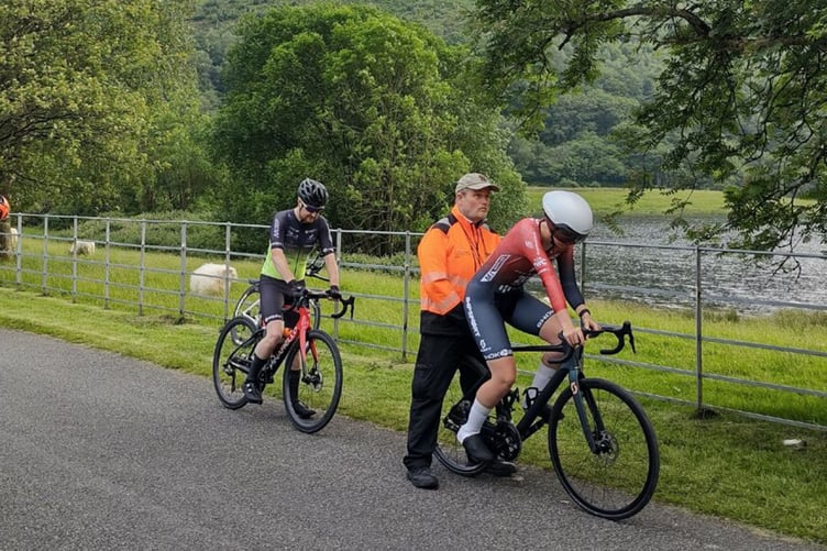 Lowri Richards on the Cwm Rheidol start line