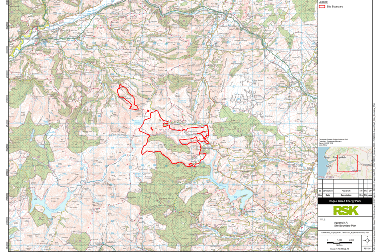 The proposed wind farm site boundaries