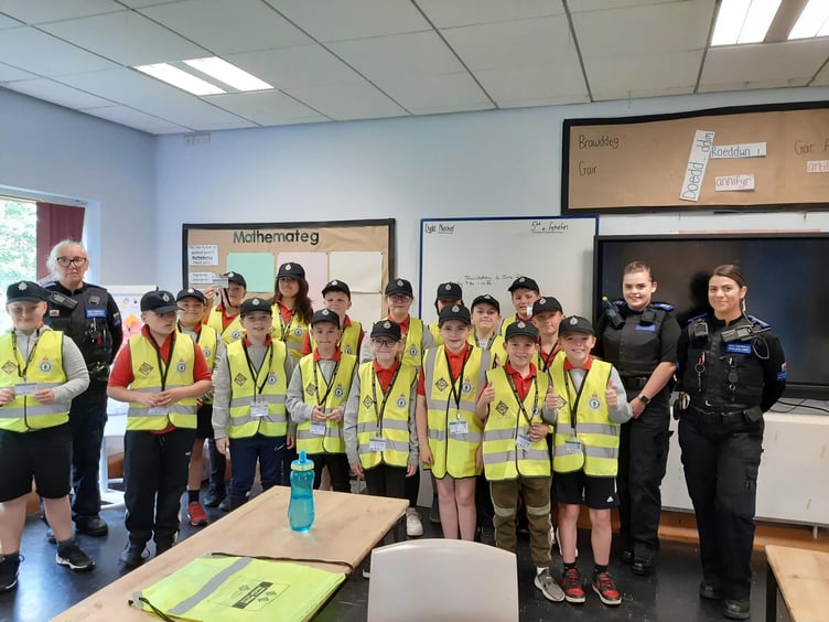 PCSO's visited pupils at Ysgol Eifion Wyn. Photo: NWP Gwynedd South