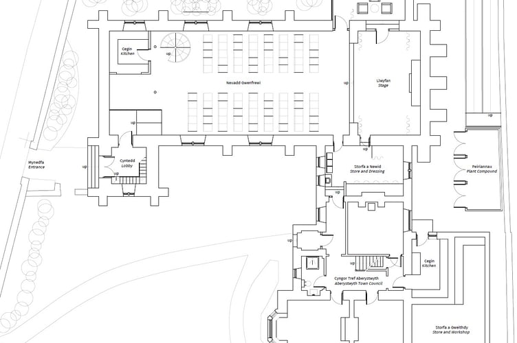 Architect plans for Neuadd Gwenfrewi